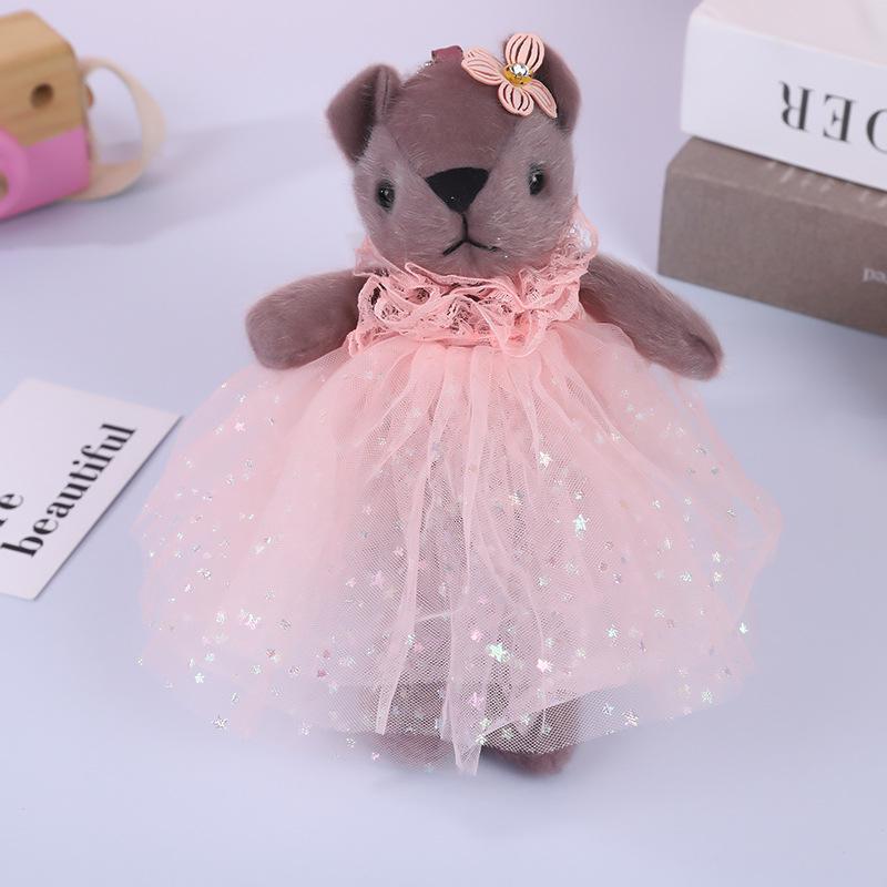 Adorable Wedding Bear Plush Toy Keyring and Bag Charm