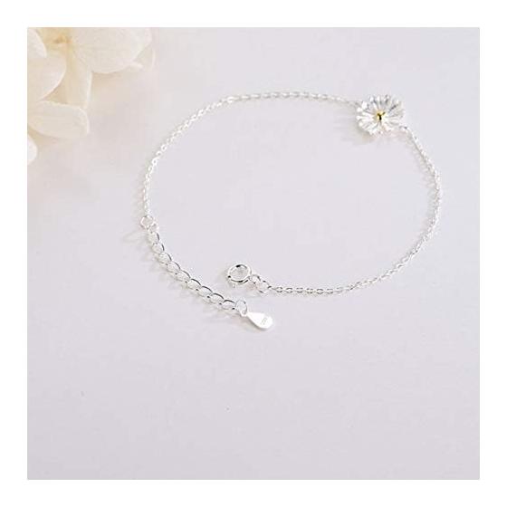 Brawo Women's Bracelet Popular 925 Silver Beautiful Chrysanthemum Flower Bangles Thin Chain Stylish Women's Bracelet Korean GD Western Style