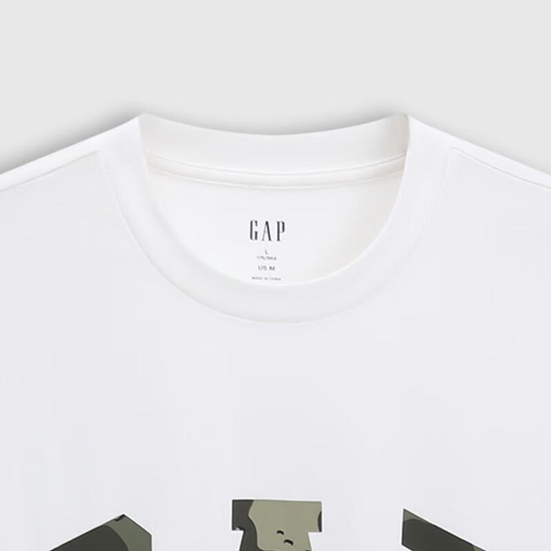 GAP Unisex 2025 Summer Cotton Logo Print Round Neck Short Sleeve T-Shirt