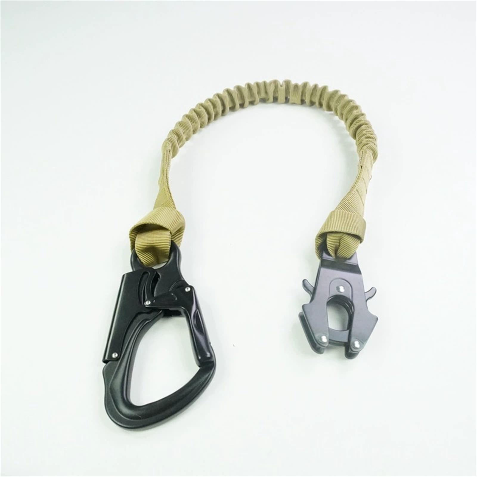 

Outdoor Elastic Safety Rope – Quick Hook Buckle, Double-Head Quick Release Lock for Climbing, Hiking & Rescue One Size