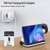 Universal Foldable Wireless Charger for Huawei, Apple, Samsung Phones, Watches, and Earphones - Three-in-One Design