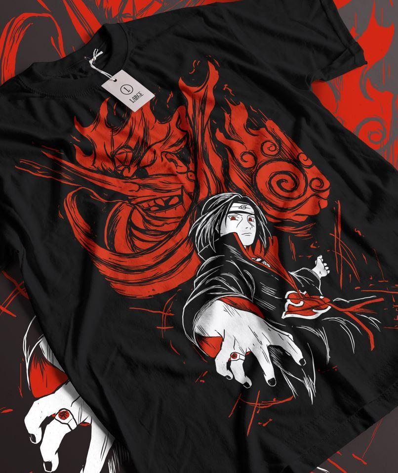Itachi Uchiha T-Shirt Naruto Rasengan Jiraiya Anime Manga Style Shirt All Size