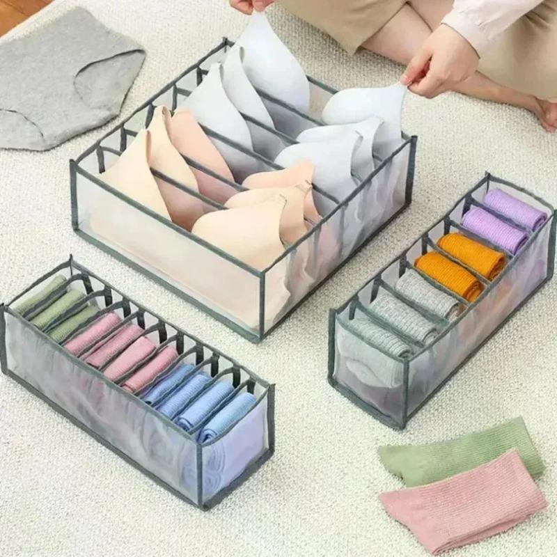 1PC- Closet Organizer for Socks Home Separated Underwear Storage Box 7/9/11 Grids Jeans Bra Organizer Foldable Drawer Organizer