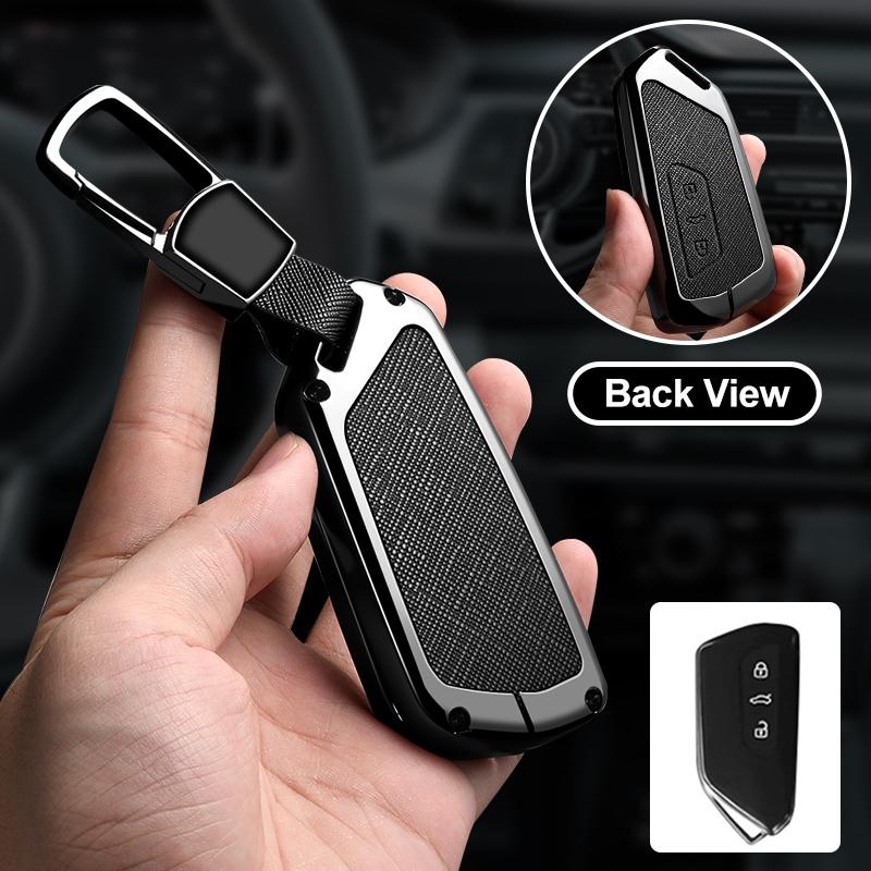 Zinc Alloy Car Key Cover For Volkswagen Golf 8 Mk8 Id.3 Id.4 Id.6 Cupra Skoda Octavia A8 Seat Leon Mk4 Formentor Tarraco Keyring