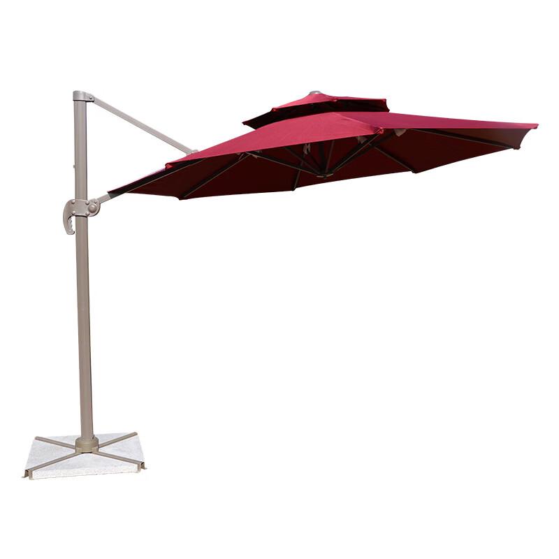 OEING Outdoor Double-Top Roman Patio Umbrella