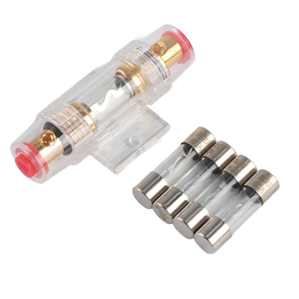 Car Auto Vehicle Stereo Audio AGU Fuse Box Holder Block 8 Gauge Wire with 4Pcs 60Amp Fuse