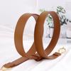 Buckle Top Layer Cowhide Thin Belt, Adjustable Length, Suit Women's Belt