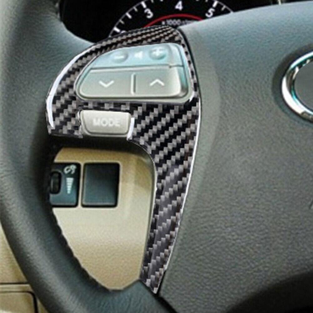 For Toyota Highlander Carbon Fiber Interior Steering Wheel Button Cover Trim