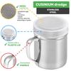 Rustfritt stål shaker Pulversukker shaker Duster med håndtak Shakers Finmasket pepper shaker Salt pepper strøere Shakers