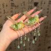 Long Tassel Vintage Chinese Lotus Leaf Hairpin 1/2 Pcs Alloy Hair Jewelry for Girls Cosplay Hanfu Photo Shoot Use