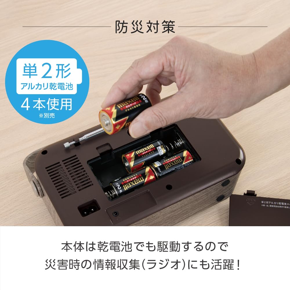 Denkyosha handheld speaker with Kikoe easy to AC carrying radio Zepeal, radio, TV, operate, 2-way power/battery, handle, included, DTS-WS230BR