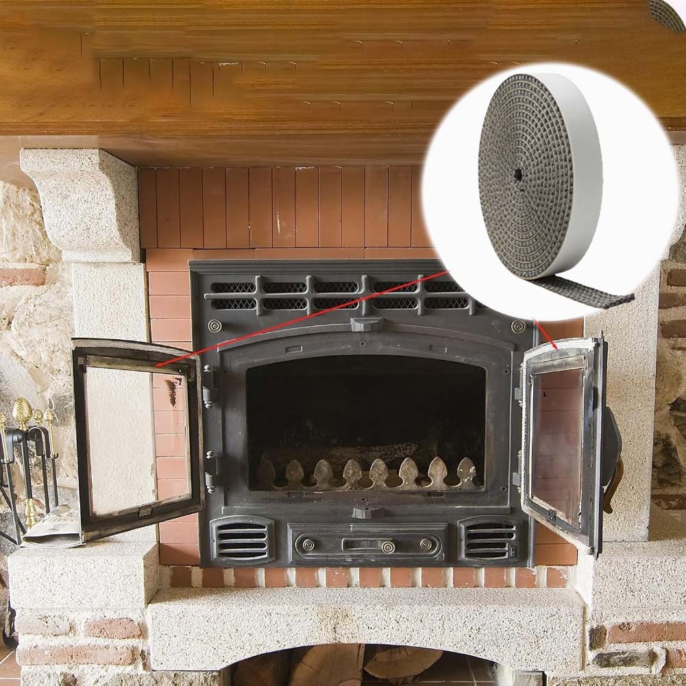 Heat Resistant Gasket Rope Kit 3 Pieces for Wood Stove Seal Fiberglass Rope and Flat Tape for Optimal Insulation