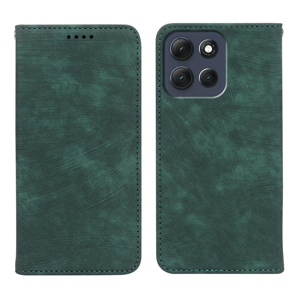 For Motorola Moto G86 5G Case Strong Magnetic Leather Wallet Phone Cover with Striped Texture