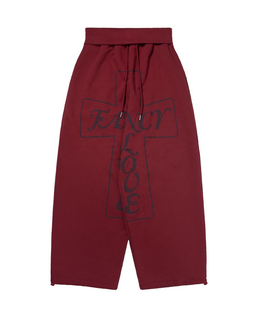 FANCY CLUB Pros Band Sweatpants (Cherry Red) F26Qd158
