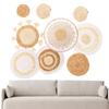 9Pcs Bohemian Macrame Wall Art Basket Decoration Set Handwoven Woven Boho Farmhouse Decorations Kitchen Plate  Bowl Pot Mat