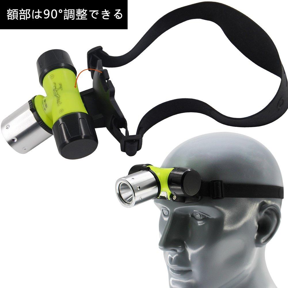 LED Diving Waterproof Underwater Headlamp for Diving and 800 Up to 7 Hours of 3 Lighting Compatible with 18650 and AAA Battery 30m Water and More
