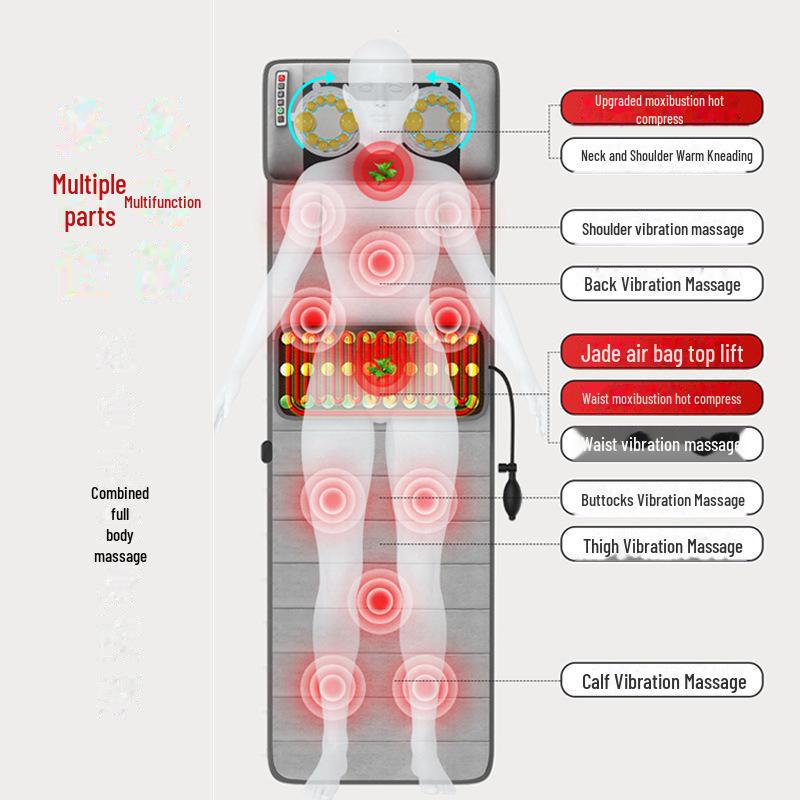 Electric Full-Body Heating Massage Mat for Cervical and Lumbar Support