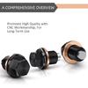 M14 x 1.5 Magnetic Oil Drain Plug T6 Aviation Aluminum with Red Copper Crush Washer Gasket Compatible with Ford GM Hyundai KIA and More Select Models
