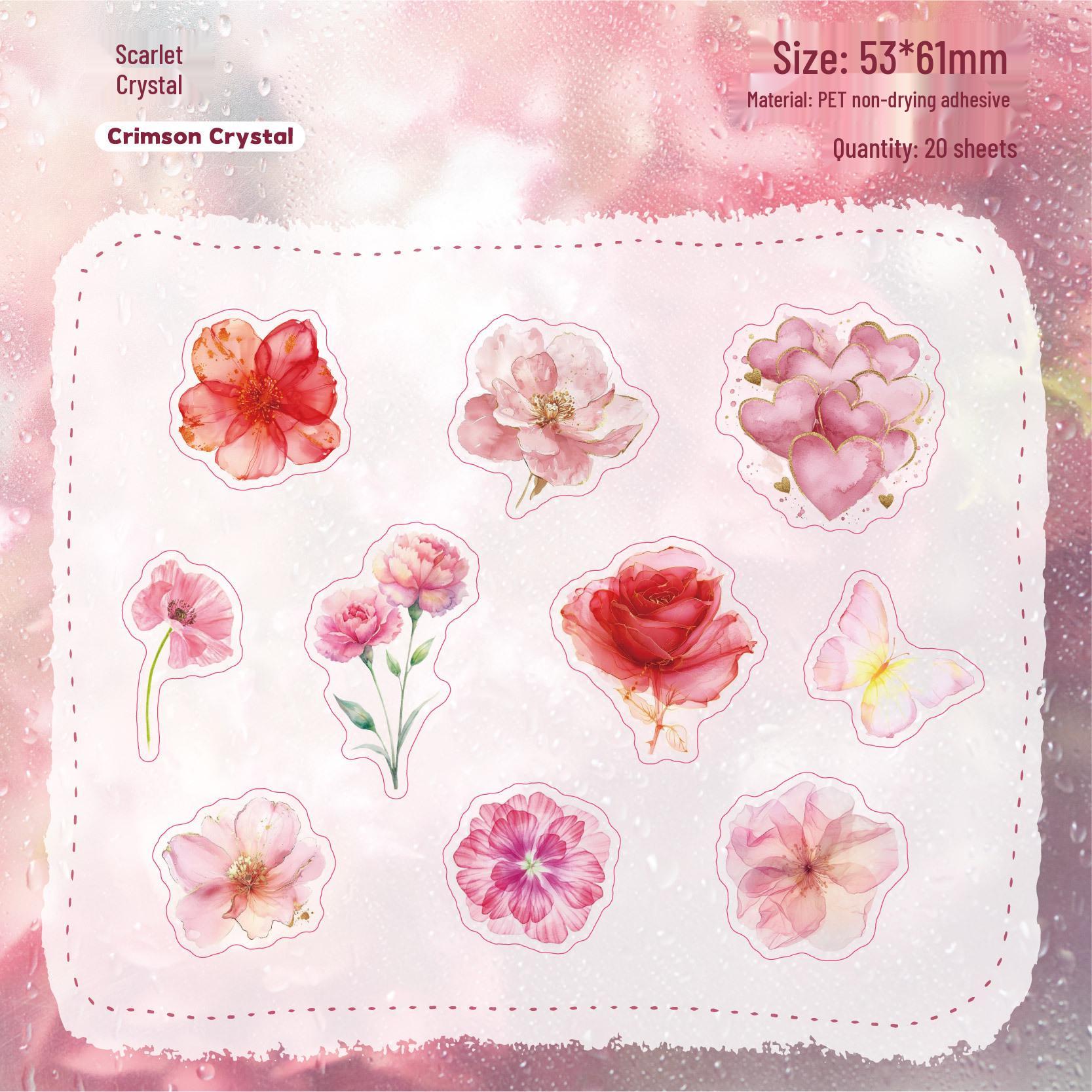Retro Story Paper Ink Petal Series Sticker Pack for Creative Journaling and DIY