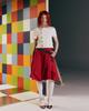 THEMUSEUMVISITOR W Zipper Gored Skirt (Red)
