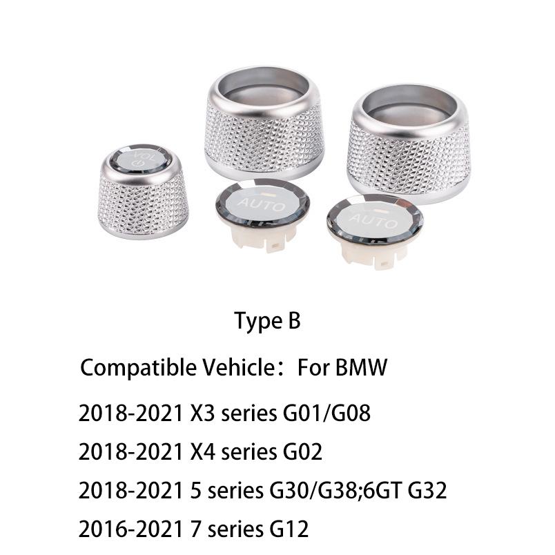 Crystal Car Volume & AC Control Knob Cover For BMW F30 F10 F25 F15 F02 G30 G01 G02 Interior Trim Mouldings Accessories