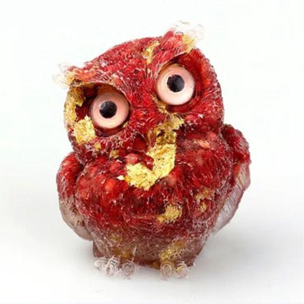 

Сова Форма Натуральный Гравий Камень Сделай Сам Мини Фигурки Совы Креативное Хрустальное Украшение Совы Коллекционные Подарки