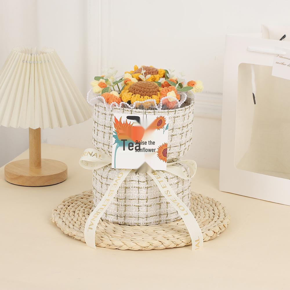Sunflower Knitted Bouquet: Inspirational Graduation Gift for Gaokao & Zhongkao