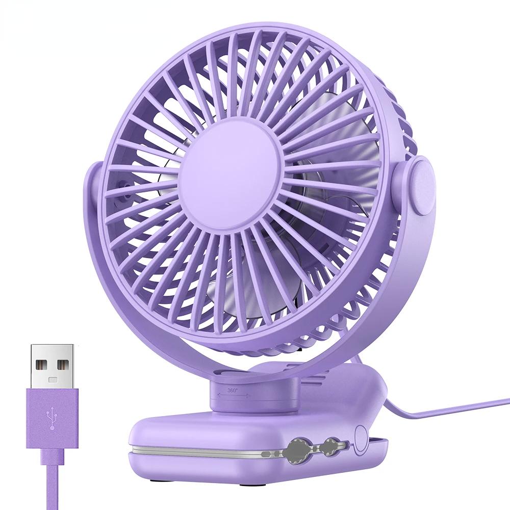 Mini Portable Clip On Fan,USB Desk Fan,3 Speeds Quiet Wind 720° Rotate Personal Electric Fan,Standing Fans for Room Home