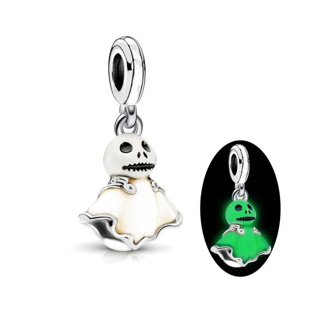 Fashion Halloween Gift Spider Magic Hat Charm Luminous Series Bead Fit Original Pandent Bracelet Women Jewelry Gift Diy