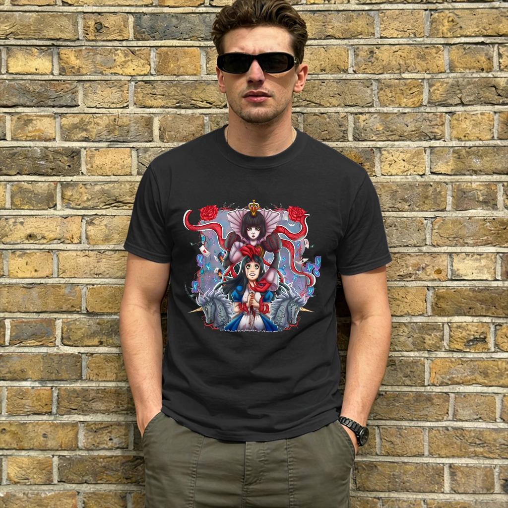 Game Alices Madness Return Tshirt Summer Trendy Cool Tshirts Unisex 100 Cotton O Neck Plus Size Top Tees Y2k Retro Tshirt
