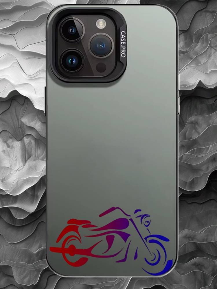 

L-Line motorcycle Phone Case For iPhone 17 16 15 14 13 12 11 Pro Max Plus Silver Matte Black Cover iPhone17promax