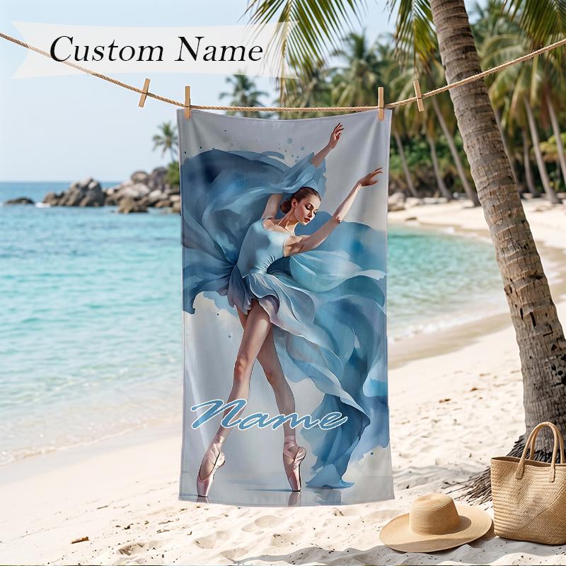 Elegantes Ballett Individuell Bedrucktes Strandtuch Personalisierbares Weiches Handtuch Zum Schwimmen Strand Reisen