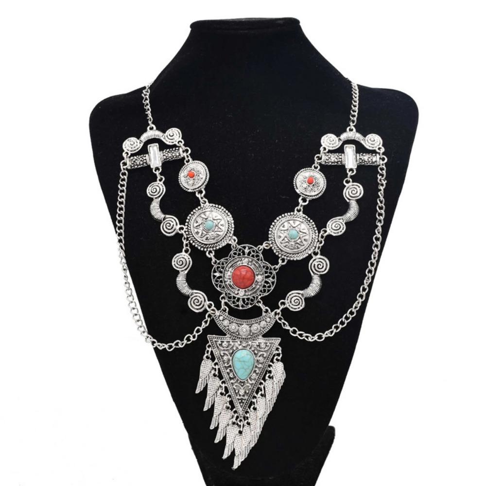 Alloy Coin Personalized Retro Collarbone Multi-layer Necklace, European and American Exaggerated National Style Necklace