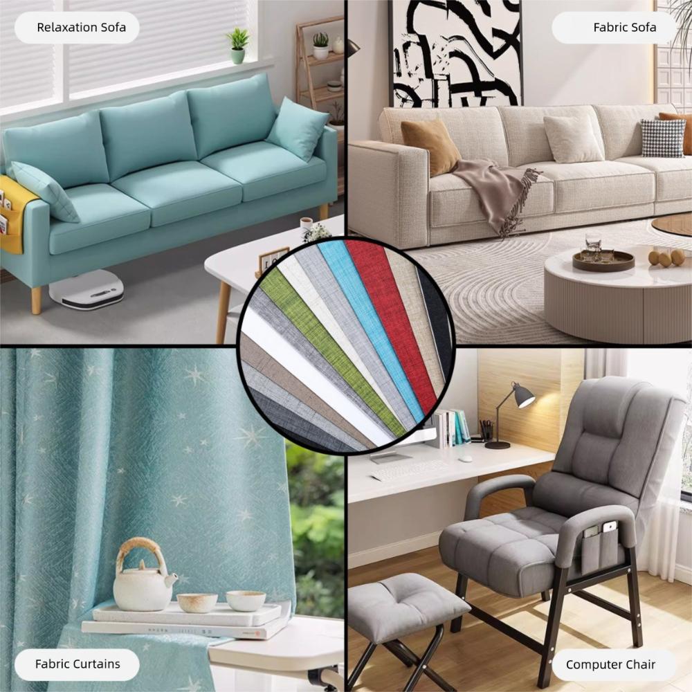 2PCS Self-Adhesive Sofa Repair Patch Multi-Color Linen Fabric Patch Linen Sticker Sheet Sofa