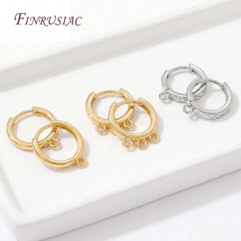 14K Gold Plated Brass Leverback Hoop Earrings with Loops,Multi/Single Open Loop Earring Connectors,DIY Jewelry Making Findings