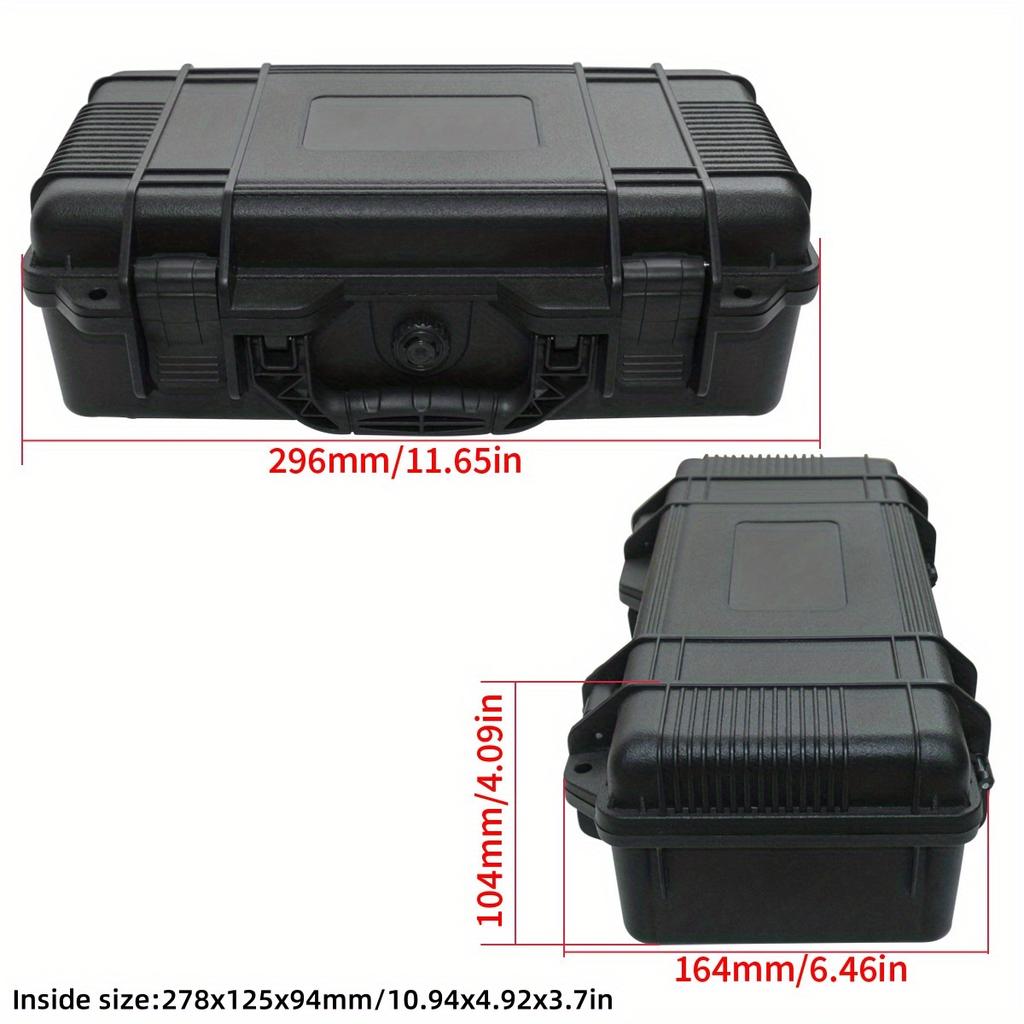 Waterproof Hard Shell PP Suitcase Portable Wear-Resistant Shockproof Sponge Storage Box, Camera Sealed Safety Instrument Toolbox