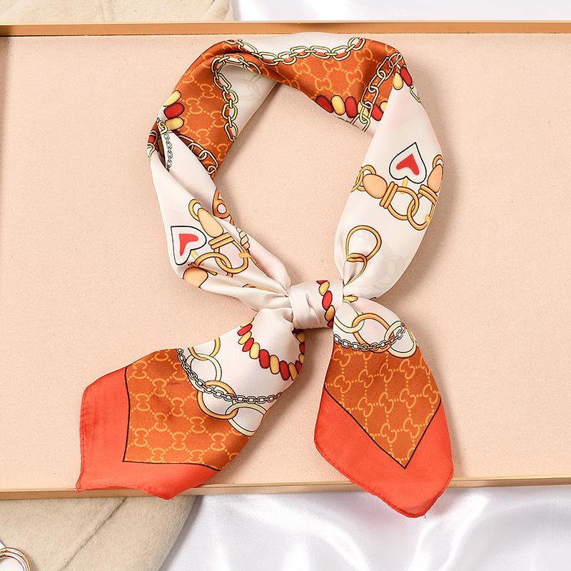 Vysoce kvalitní hedvábný šátek: 70cm Módní dámský čtvercový šátek, Celoroční, Lehký na jaro, podzim, léto, nebo jako stylový doplněk ke košili.