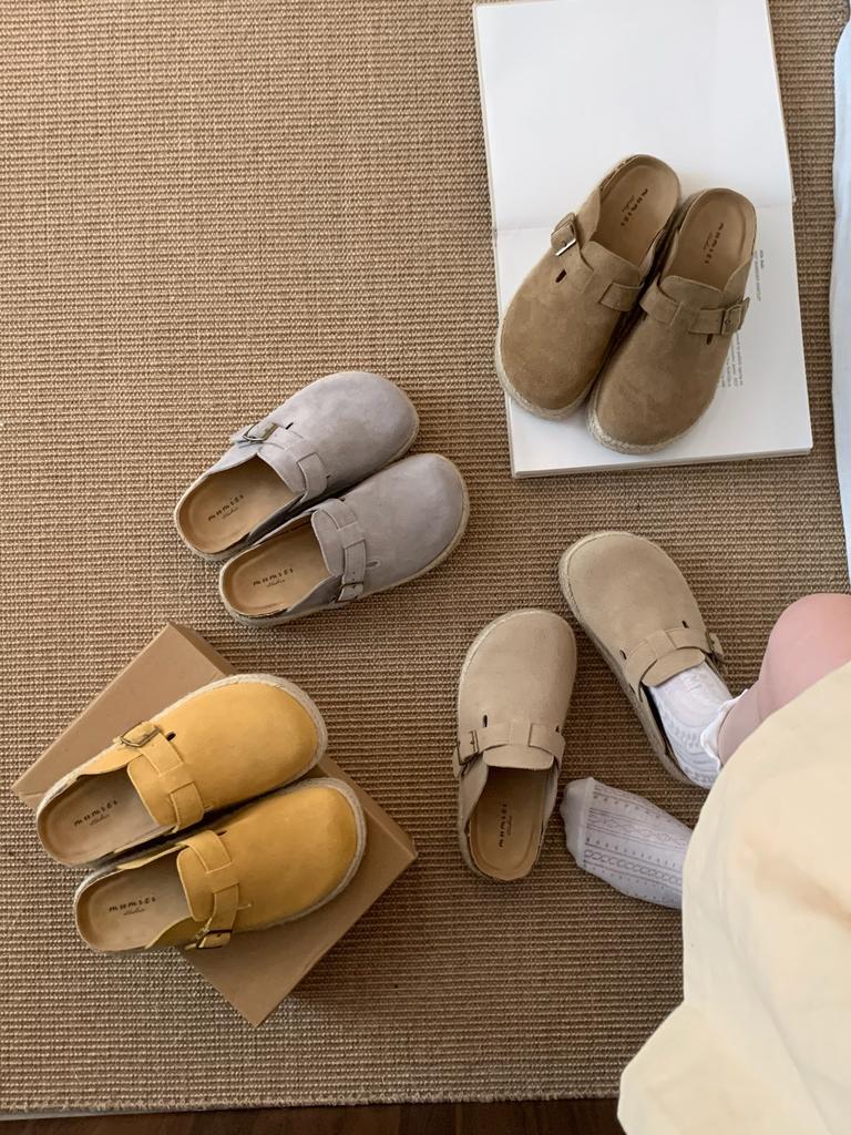 Fashion Fisherman shoe leather Baotou half slippers women's summer outside wear 2025 lacing senior sense thick bottom muffin bottom lazy