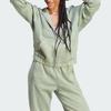 Adidas All Season Fleece Washed Full-Zip Hooded Track Top Women Tops Green IL3273