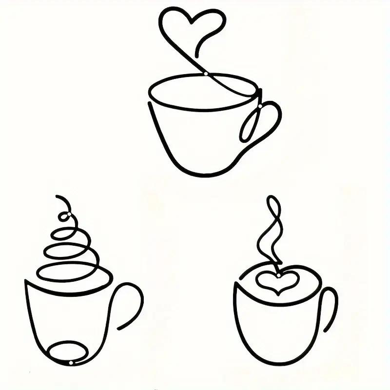 

3Pcs Creative Coffee Shop Wall Hanging Minimalist Coffee Bar Sign Decorations Home Iron Crafts Interior Wall Decoration