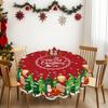 1 Piece Of Christmas Round And Rectangular Tablecloth, Various Sizes, Santa Claus Gift Box Print Pattern Red Tablecloth, Suitable For Daily Use In Hom