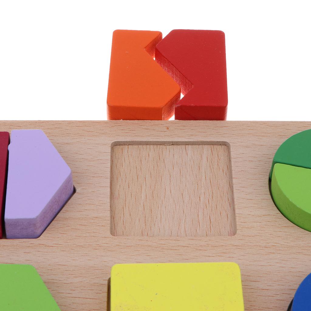 Wooden Geometry Puzzle Kids Early Educational Toy Set
