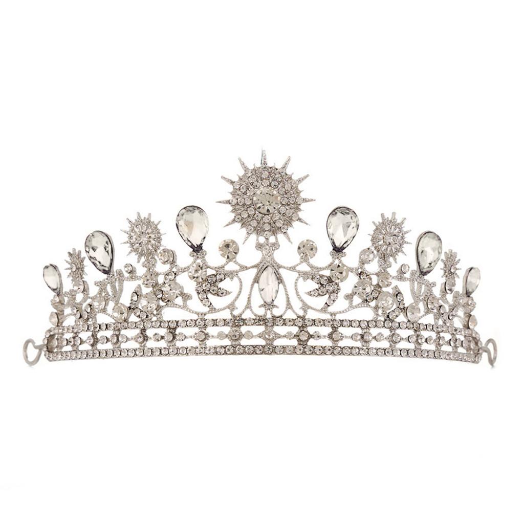 Bridal Crown Sunflower   Rhinestone Princess Crown for Women Bridal Wedding Prom Birthday Hair Accessories