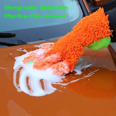 1Pc Auto Waschen Handschuh Doppel-seitige Kein Verschütten Fünf Finger Auto Chenille Reinigung Handschuh