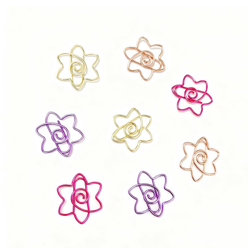 100pc Lotus Metal Paperclip Cute Flower Design Office Learning Bookmark