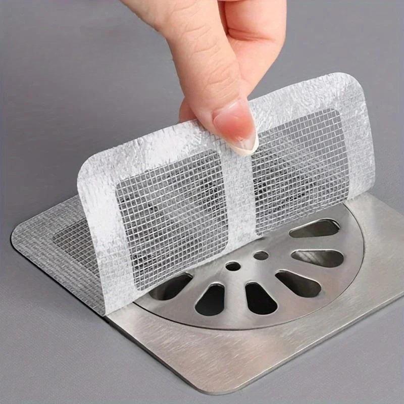 10/20pcs Disposable Shower Drain Hair Catcher Mesh Shower Drain Covers Floor Sink Strainer Filter Hair Stopper Bathroom Kitchen