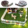 New Dollhouse Miniature Fairy Garden Decor Mini Fence Christmas LED Light Rattan Wooden Fence Landscaping Prop