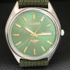 VINTAGE CITIZEN AUTOMATIC 8200 JAPAN MENS GREEN COLOR DIAL WATCH a709335-1