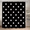 Modern Geometric Shower Curtains White Polka Dot Black Bath Curtain Minimalist Pattern Polyester Cloth Bathroom Decor With Hooks