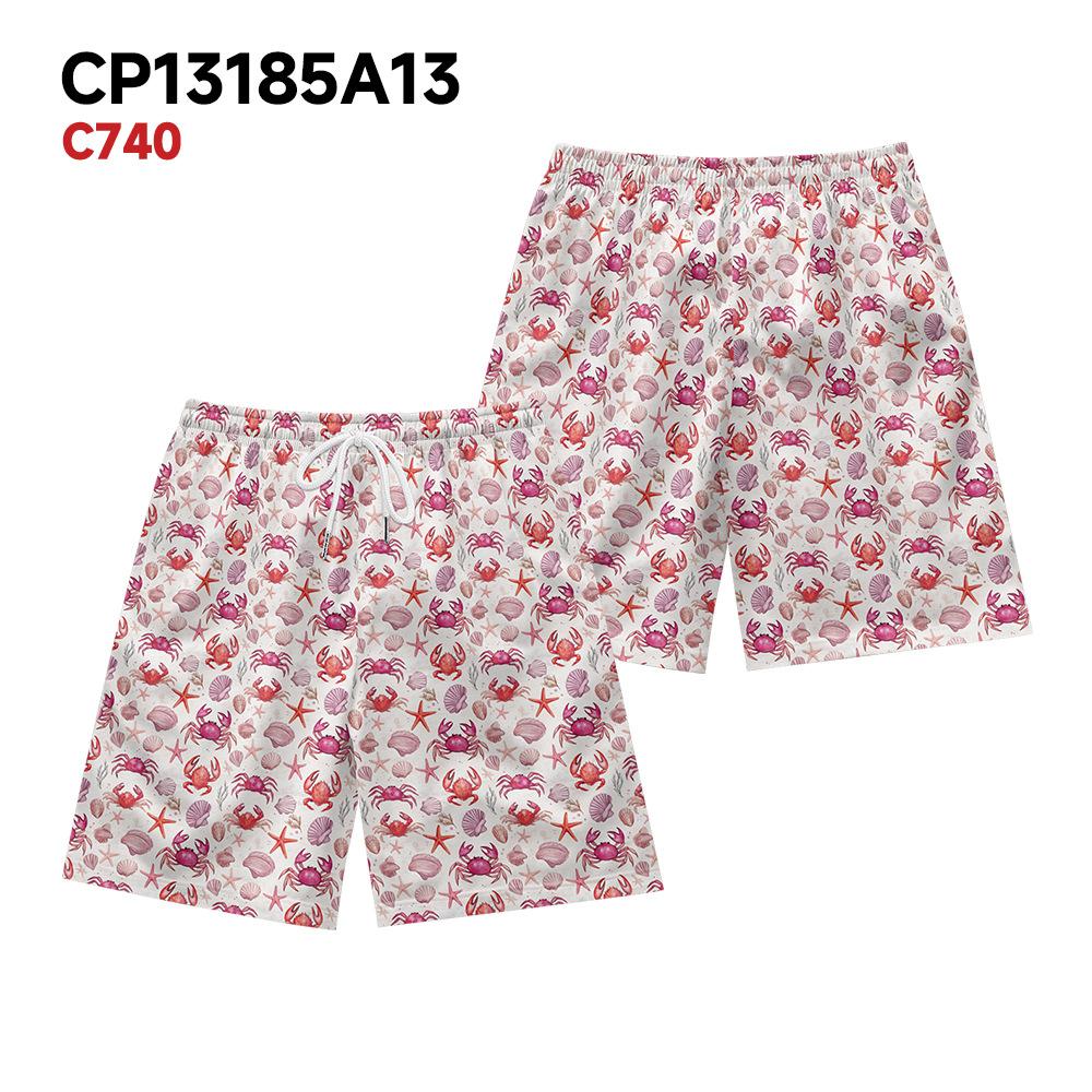 

European And American Marine Creatures Floral Elements Men S Casual Shorts Beach Pants XXXXL